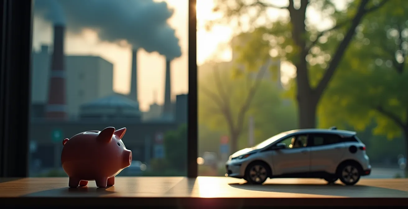 Visualisation comparative de l'impact carbone entre épargne bancaire et utilisation automobile