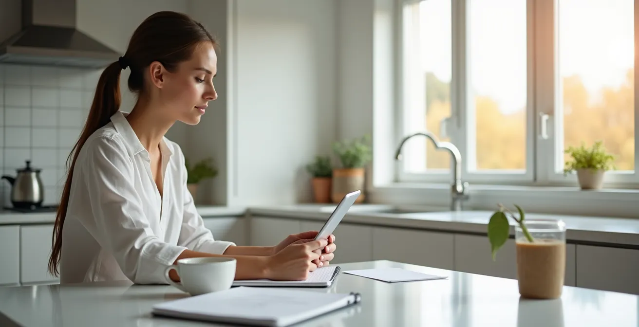 Personne consultant l'annuaire France Rénov' sur tablette pour vérifier un artisan