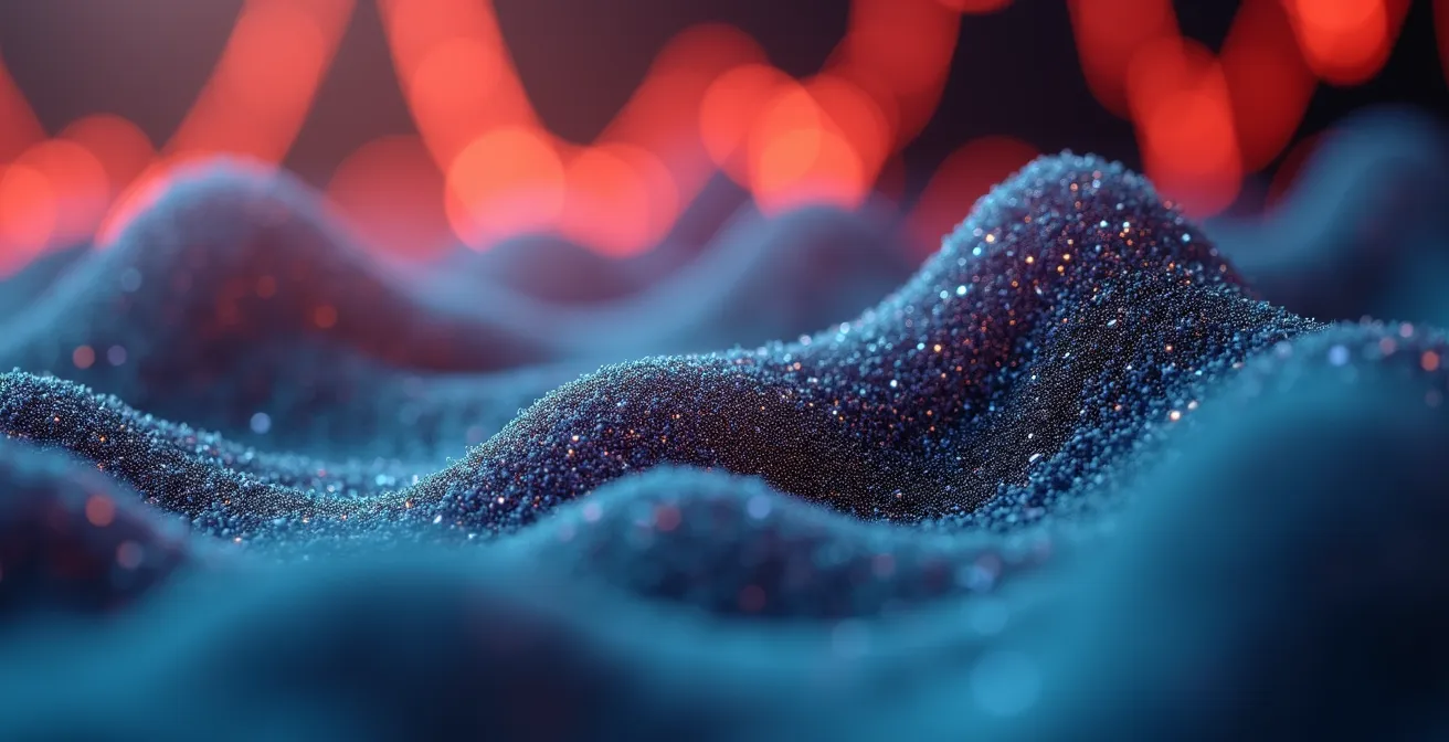 Macro texture abstraite de courbes de marché avec profondeur de champ millimétrique